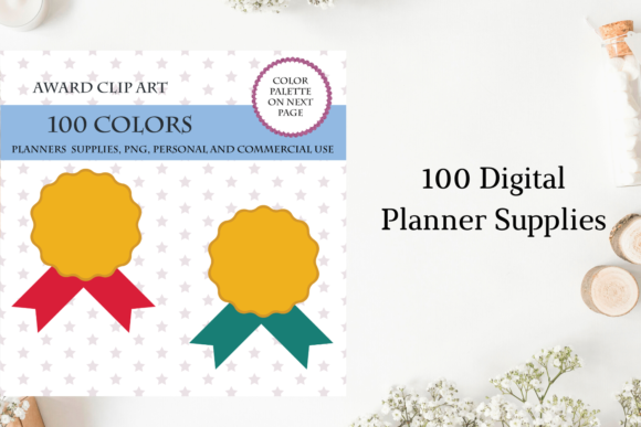 100 Award Clipart, Cute Digital Award