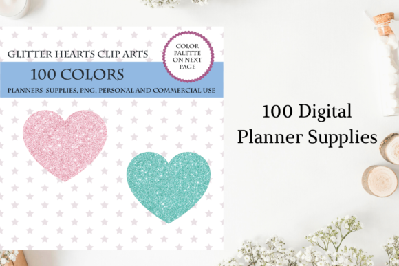 100 Glitter Heart Cliparts for Creative Projects