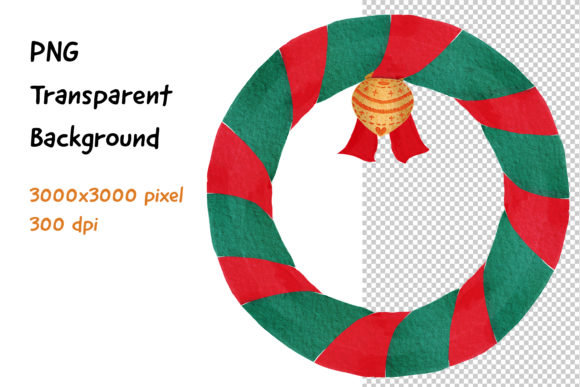 Christmas Wreath Frame Watercolor