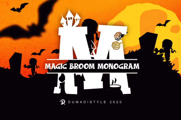 Discover the Spooky Elegance of Magic Broom Monogram: A Unique Decorative Font