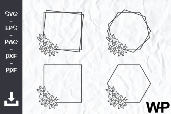 FLORAL FRAMES Svg, Hexagon Frame SVG – A Versatile Digital Asset for Creative Projects