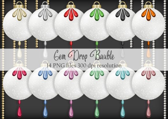 Gem Drop Bauble PNG Set
