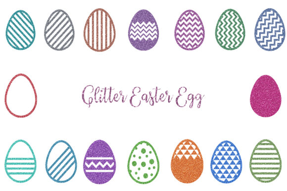 Glitter Easter Egg Clipart for Creative Projects