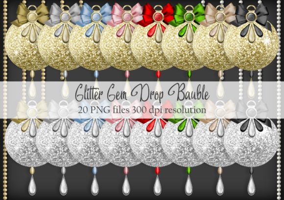 Glitter Gem Drop Bauble