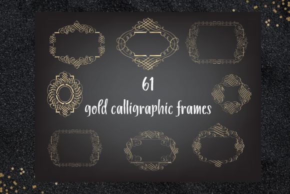 Gold Foil Frames Bundle for Designers and Creators