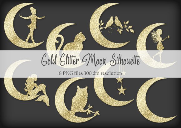 Gold Glitter Moon Silhouette: Elevating Creativity in the Digital and Physical Worlds