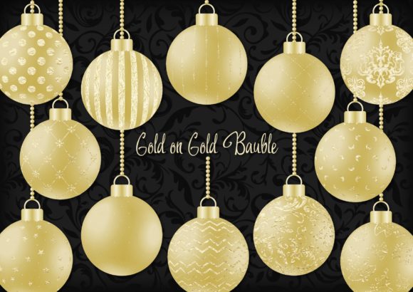 Gold on Gold Christmas Bauble