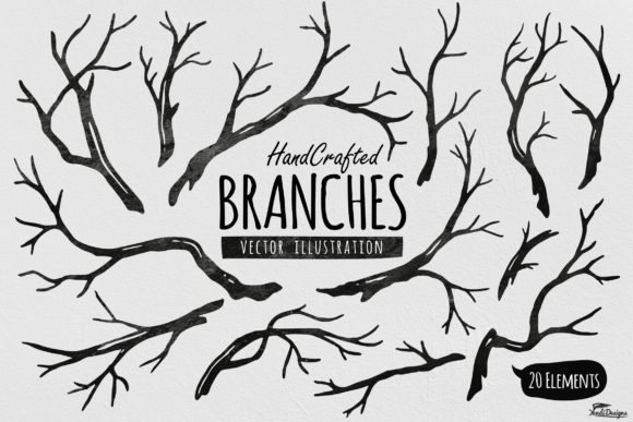 Hand Crafted Tree Branches Vector: A Versatile Asset for Design Professionals