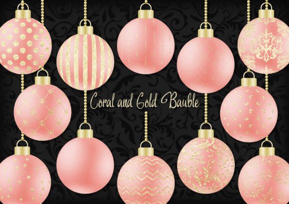 Peach and Gold Christmas Bauble: A Versatile Design Element for Holiday Crafting