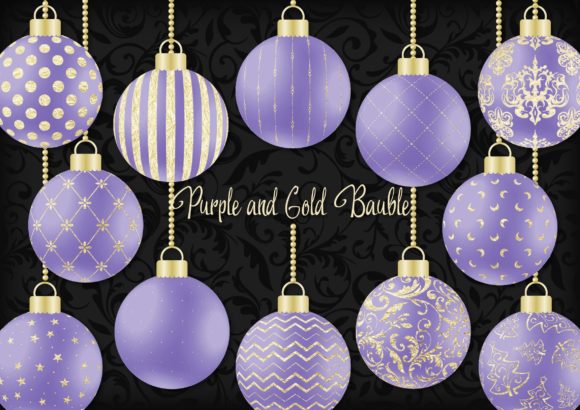 Purple and Gold Christmas Bauble