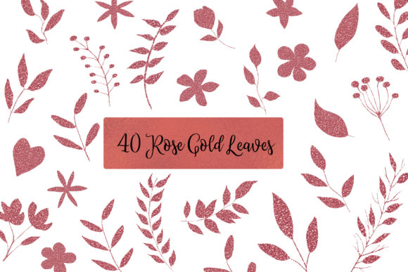 Rose Gold Glitter Leaves Clipart: A Versatile Asset for Modern Creatives and Businesses