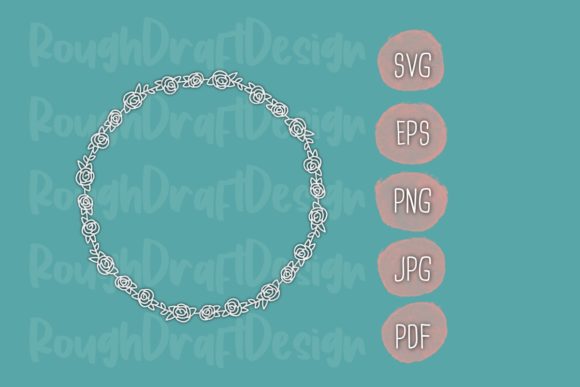 Rose Monoline Wreath Cut File