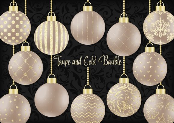 Taupe and Gold Christmas Bauble: A Timeless Design Element for Modern Creatives