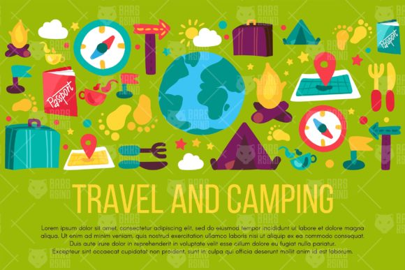Travel and Camping Banner: A Strategic Design Asset for Creative and Commercial Use