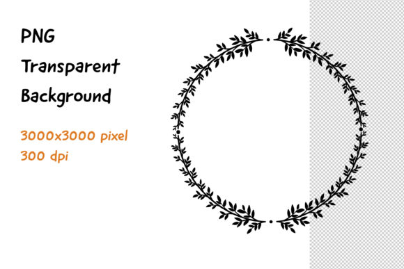 Wreath Frame Black and White -2: A Versatile Design Element for Creative Projects